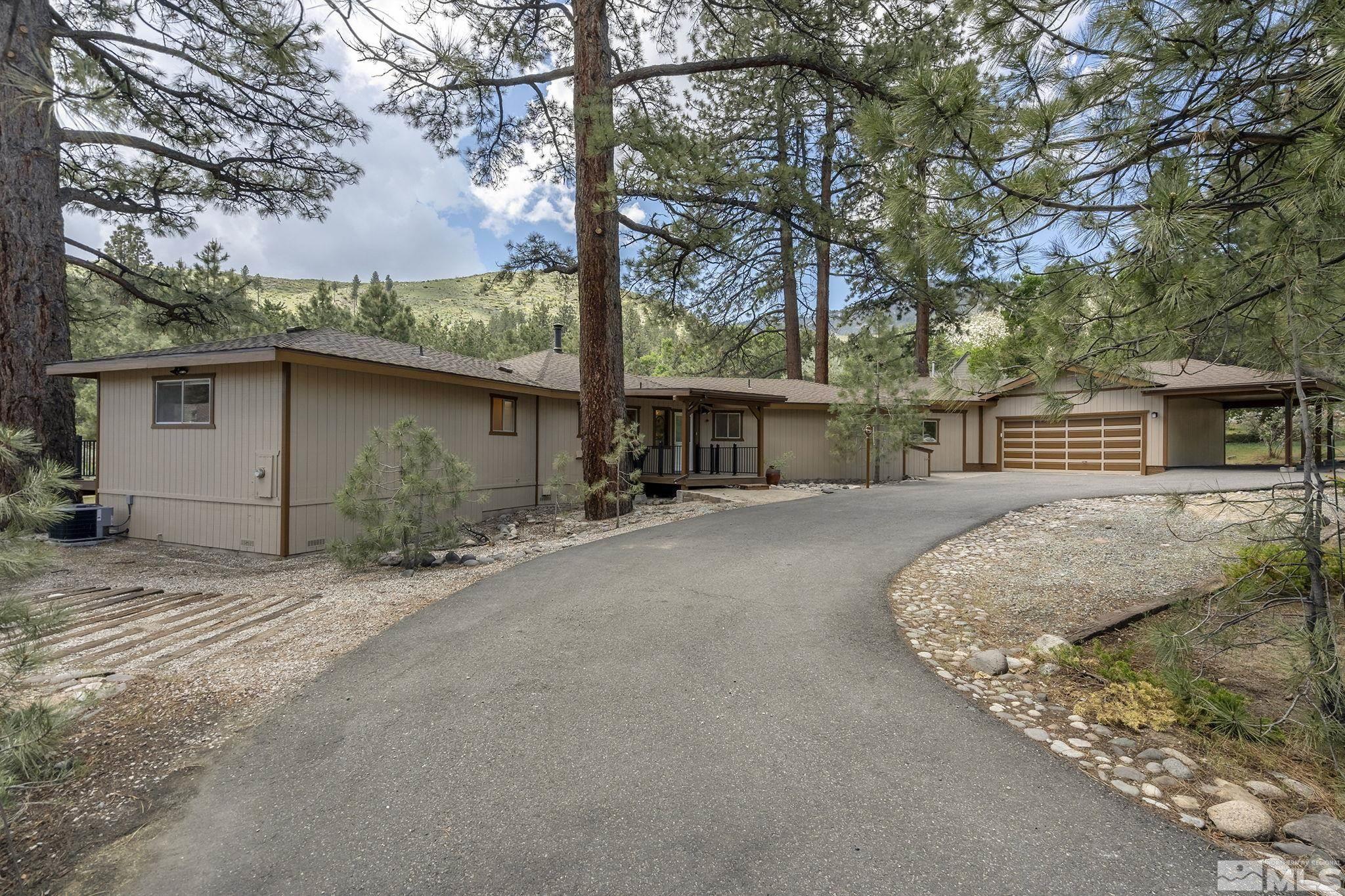 a house with trees in the background