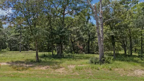 an aerial view of a yard