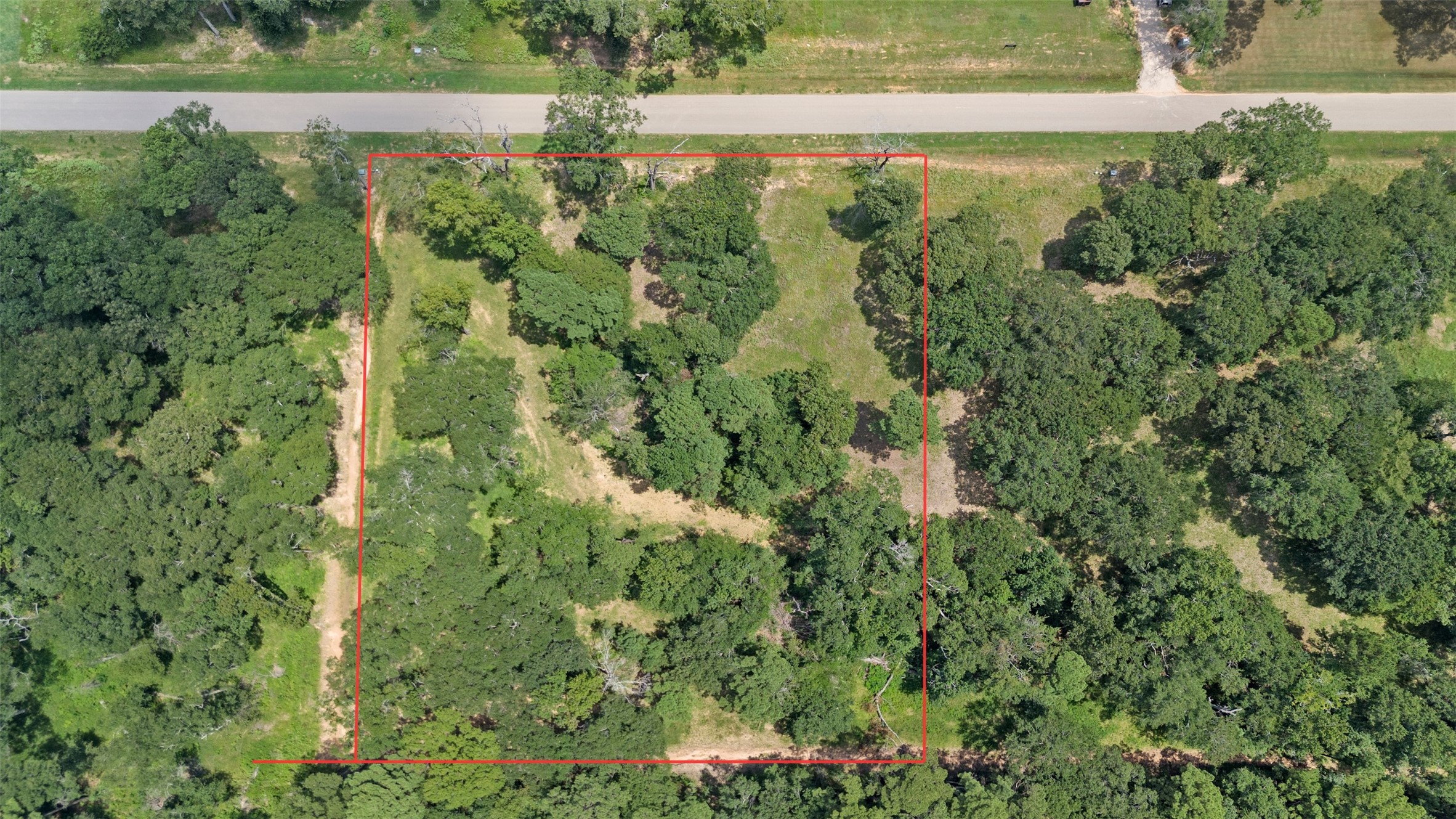 2448 Old Ranch Road Montgomery, TX 77316 - Photo 7 of 10 a view of a lush green forest with lawn chairs and large trees