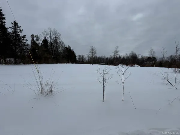 a view of water with mountain view