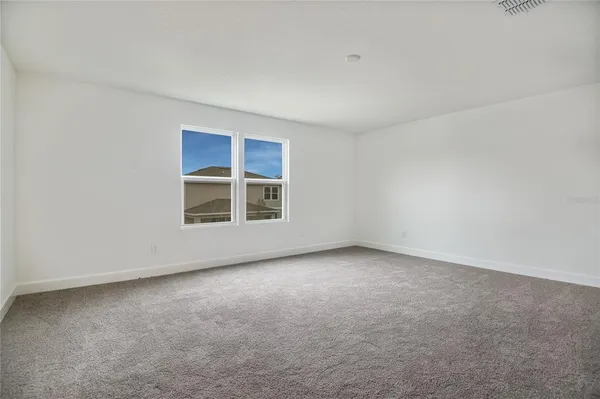 an empty room with closet