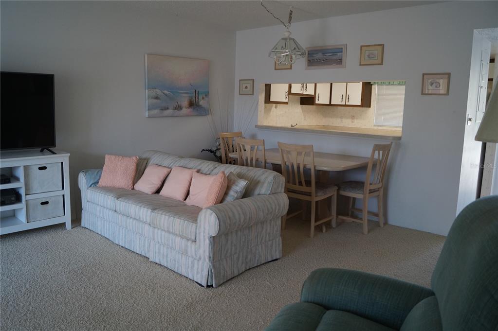 7701 Starkey Road, Unit 408 Seminole, FL 33777 - Photo 7 of 28 a living room with furniture and a flat screen tv