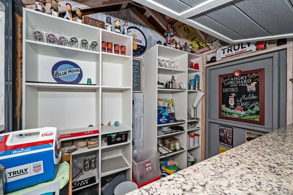 a storage room with washer and dryer