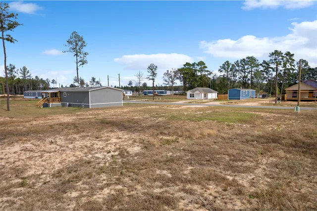 a view of a lake with houses