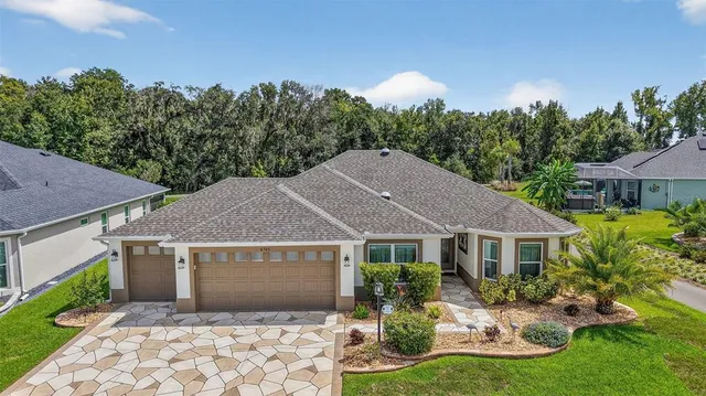 a aerial view of a house with garden