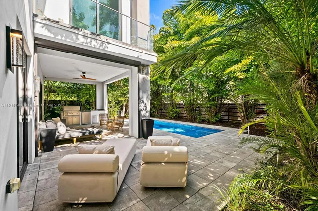 a view of a house with a garden