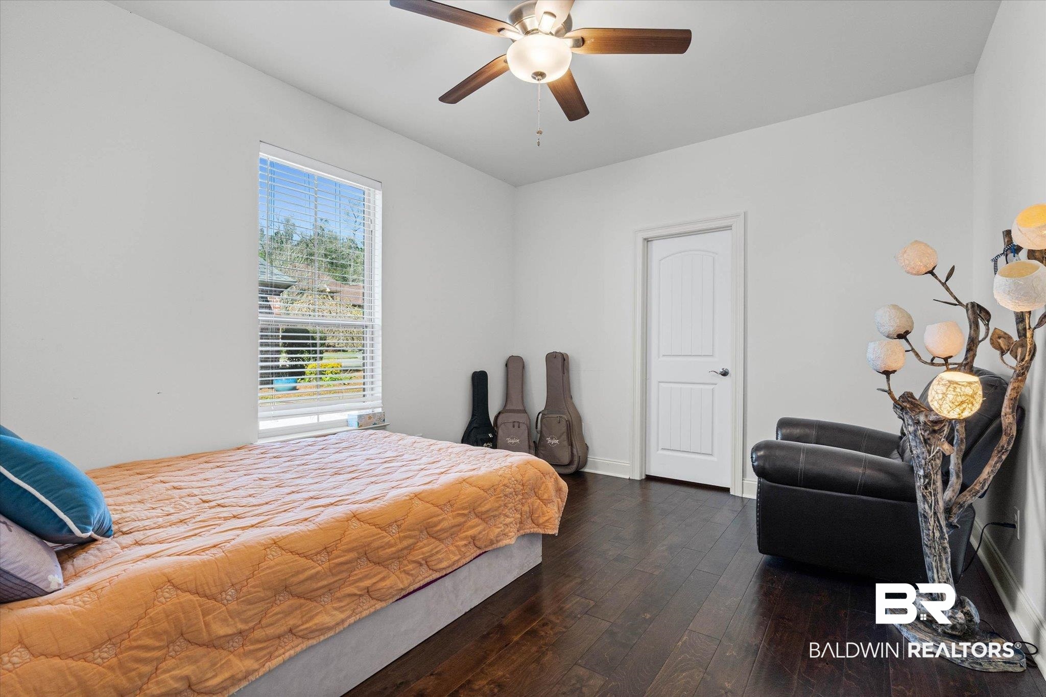 3528 Rue Royal Mobile, AL 36693 - Photo 33 of 53 Bedroom with dark wood-type flooring and ceiling fan