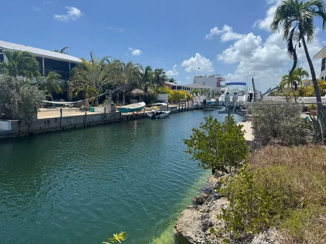 a view of a lake with houses
