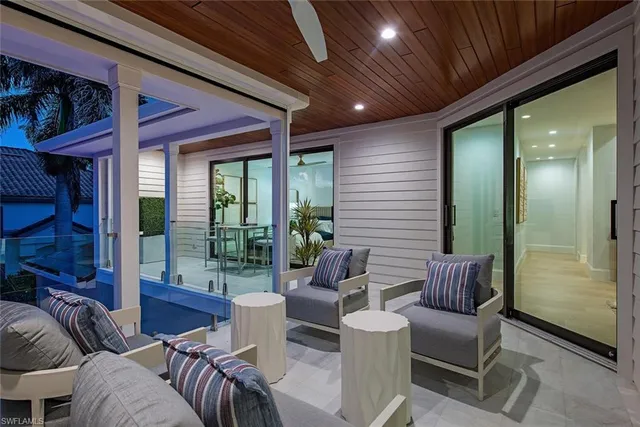 a outdoor living space with furniture