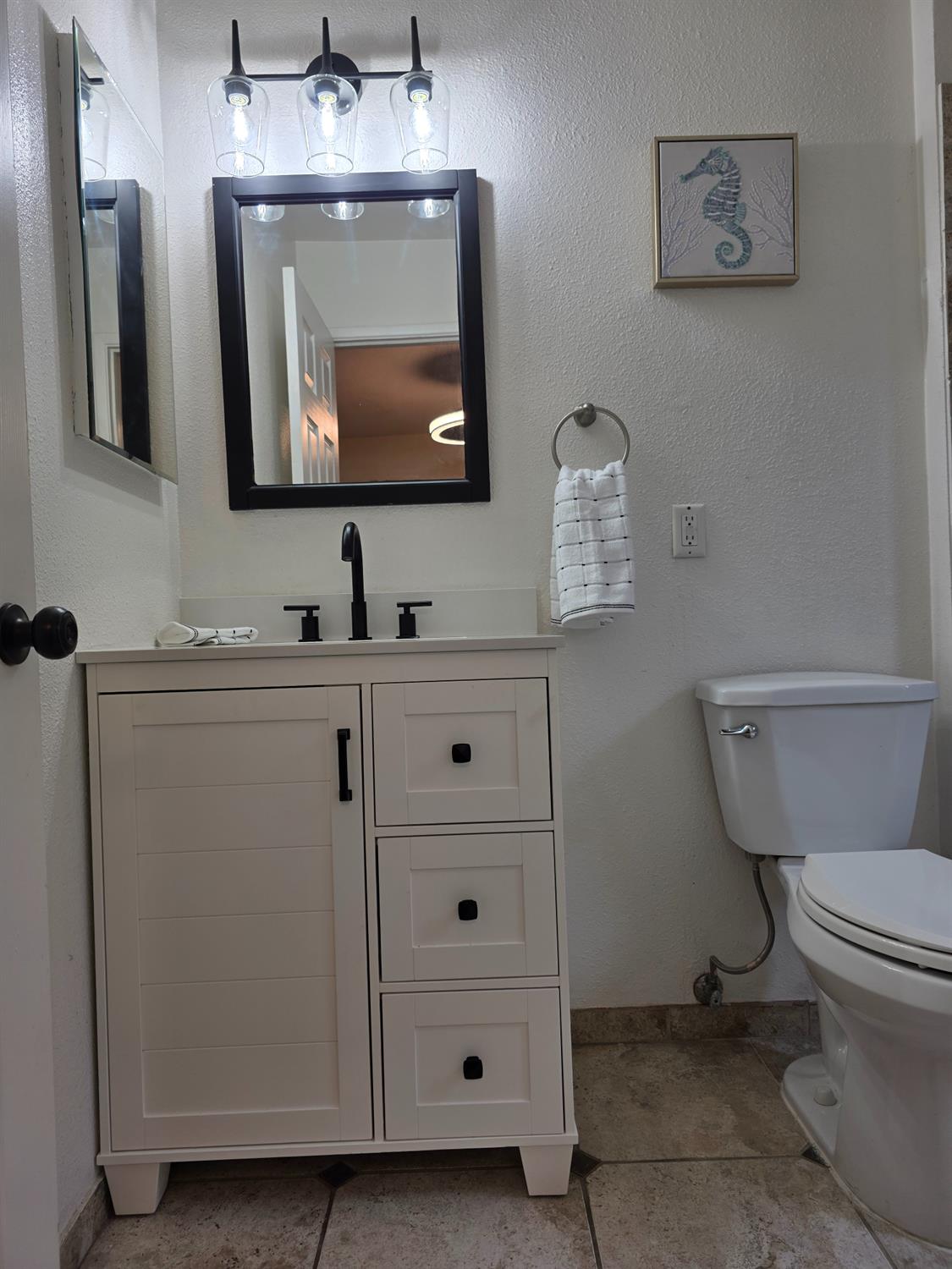 1624 Falmouth Way Modesto, CA 95355 - Photo 20 of 26 a bathroom with a toilet sink and mirror