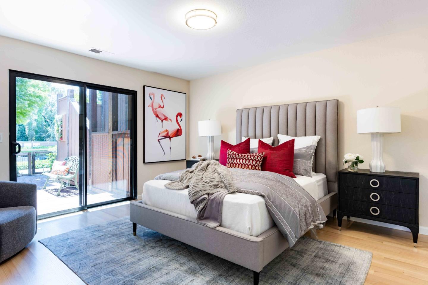 1655 Grant Road Mountain View, CA 94040 - Photo 18 of 24 a bedroom with a bed and a couch