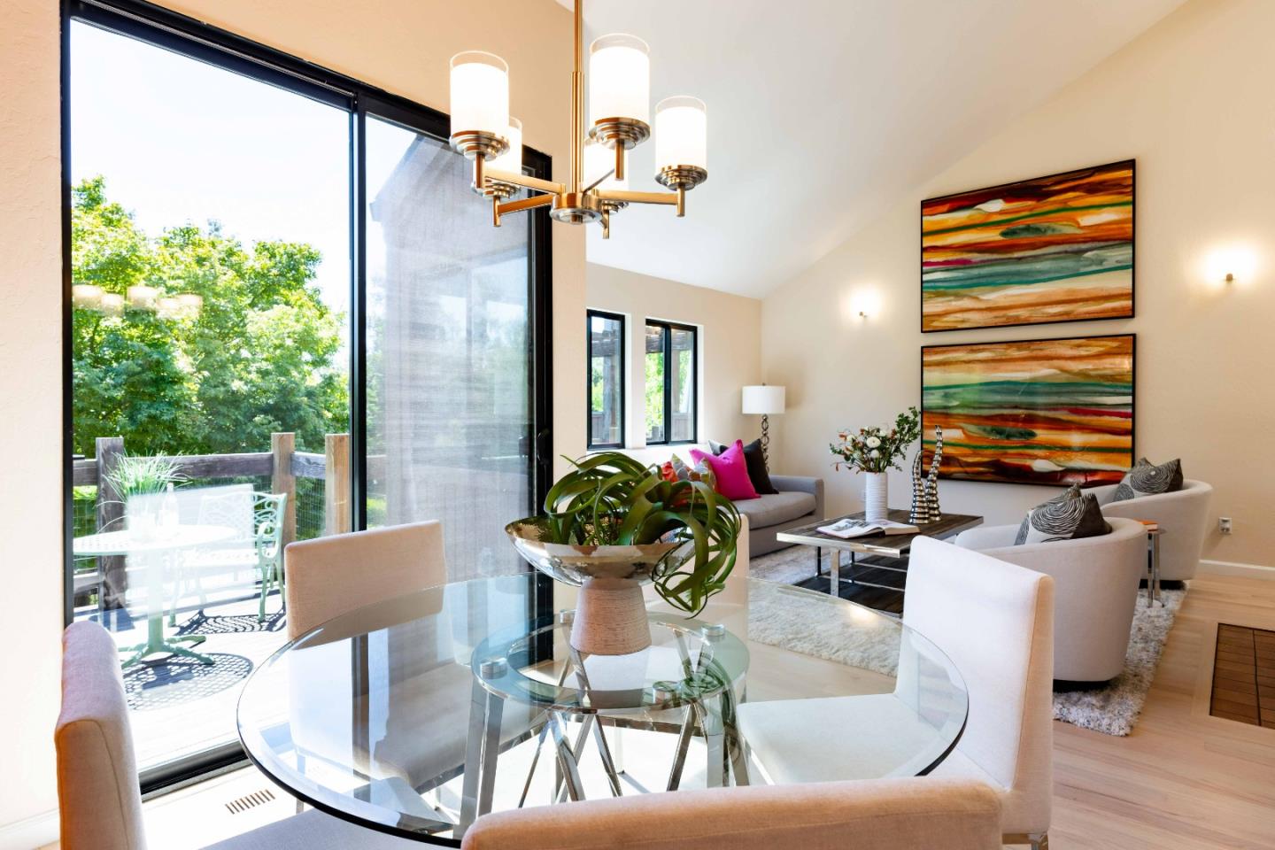1655 Grant Road Mountain View, CA 94040 - Photo 5 of 24 a dining room with furniture and a potted plant