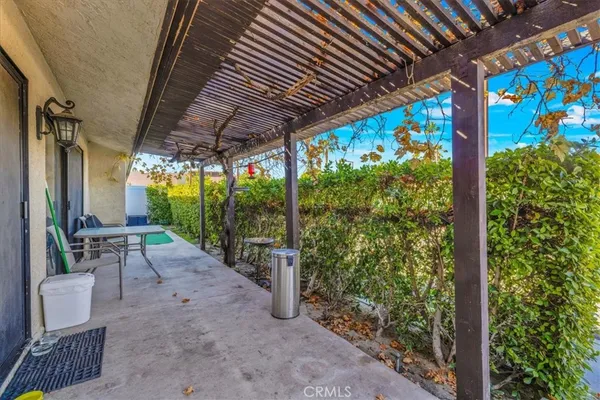 a view of porch with seating space