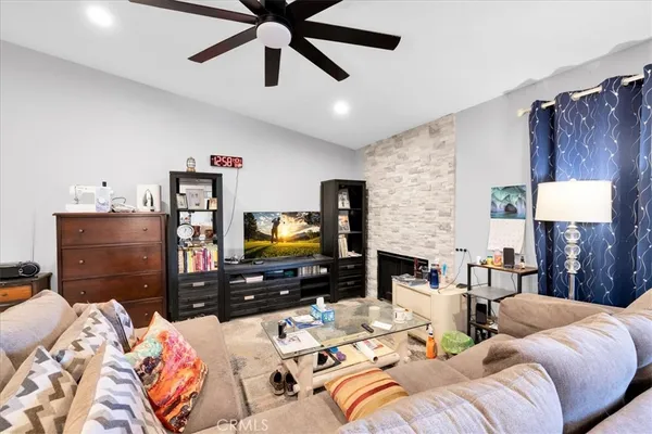 a bedroom with a bed and furniture