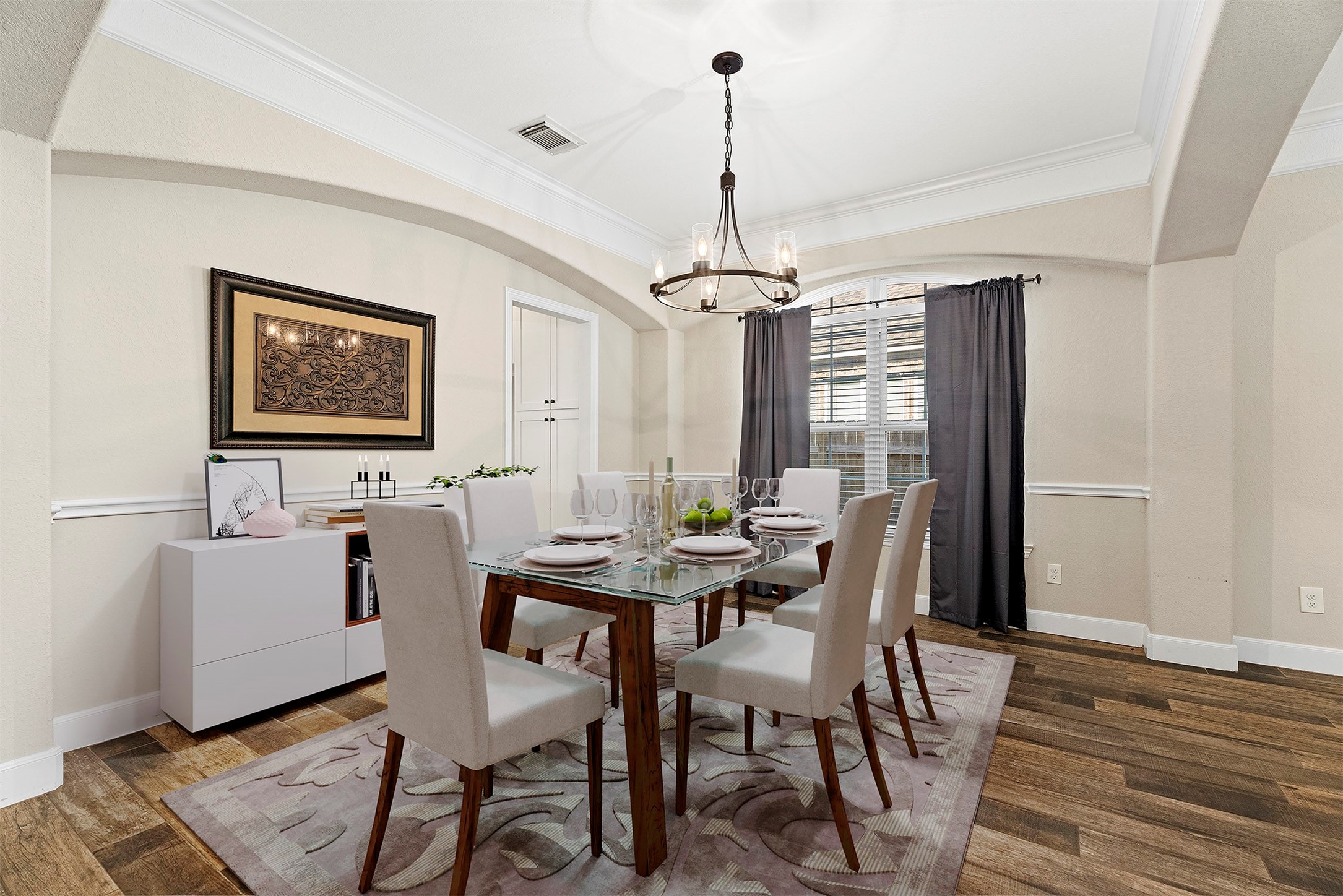 6326 Cash Oaks Drive Spring, TX 77379 - Photo 12 of 49 Formal dining room with beautiful crown molding. Image is virtually staged.