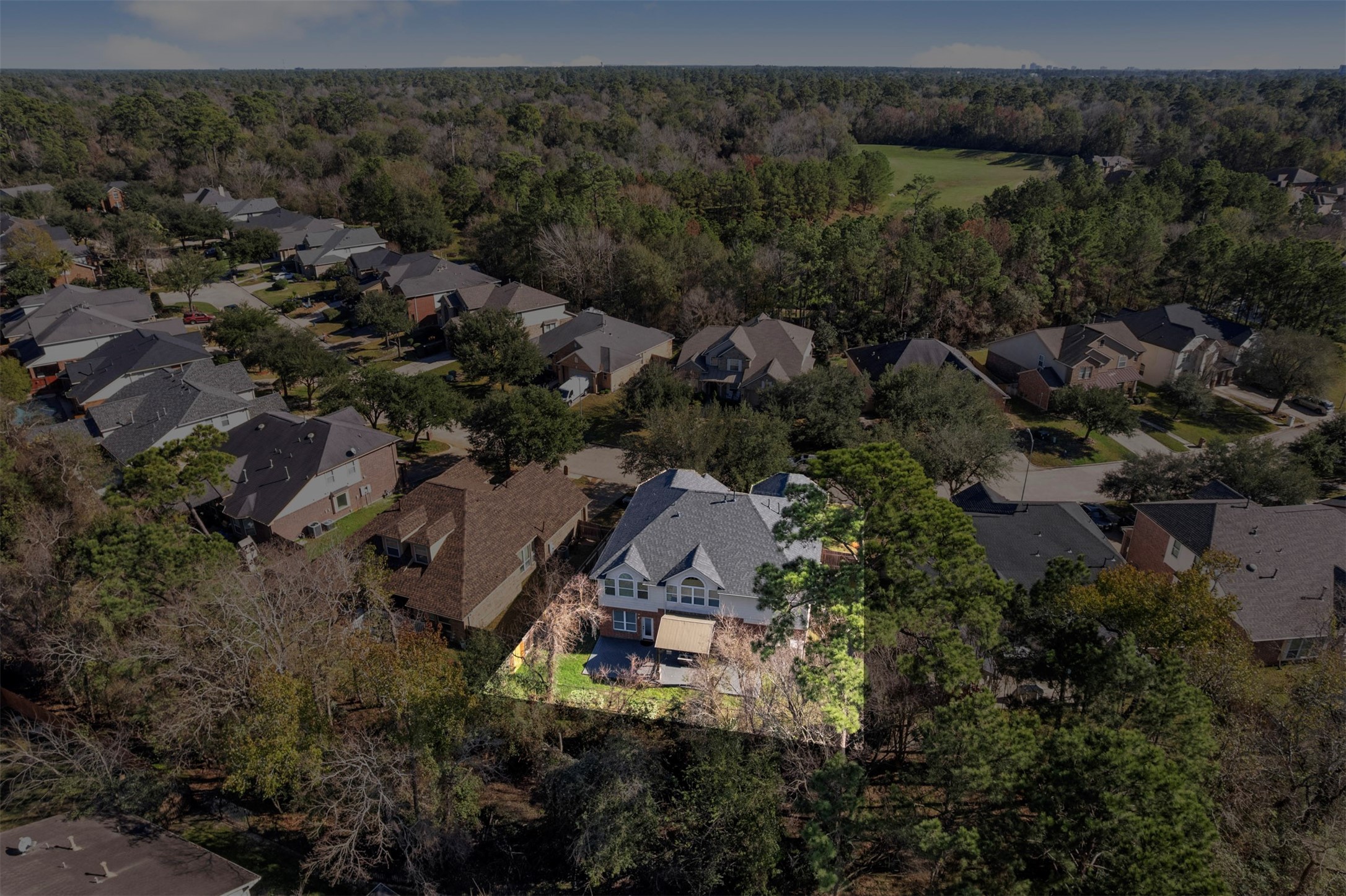 6326 Cash Oaks Drive Spring, TX 77379 - Photo 49 of 49 Aerial view of this beautiful property showing the wooded reserve behind the house.