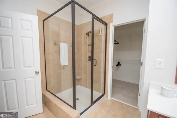 a bathroom with a shower