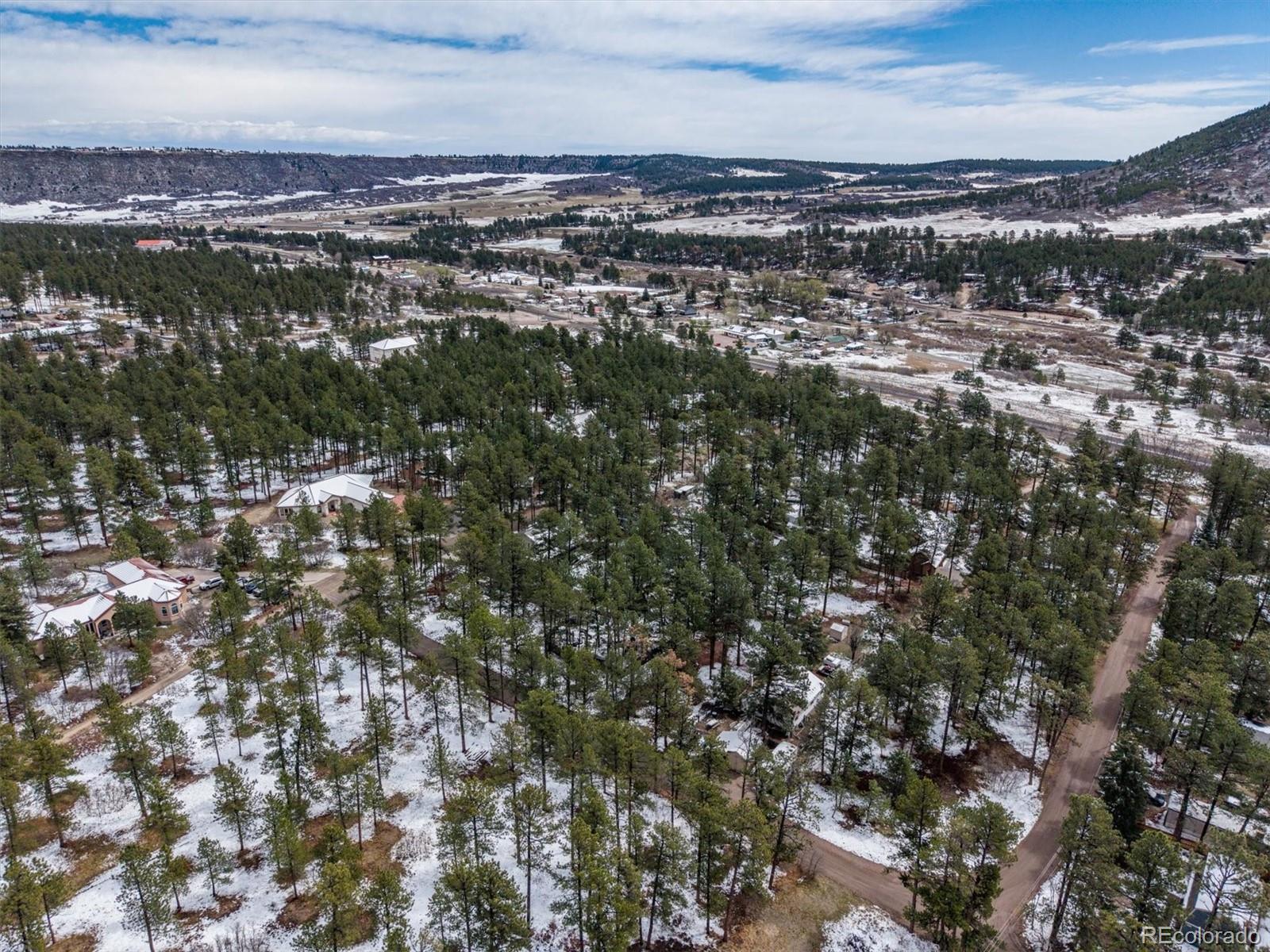9231 South Curtis Road Larkspur, CO 80118 - Photo 12 of 16 an aerial view of residential building and trees around