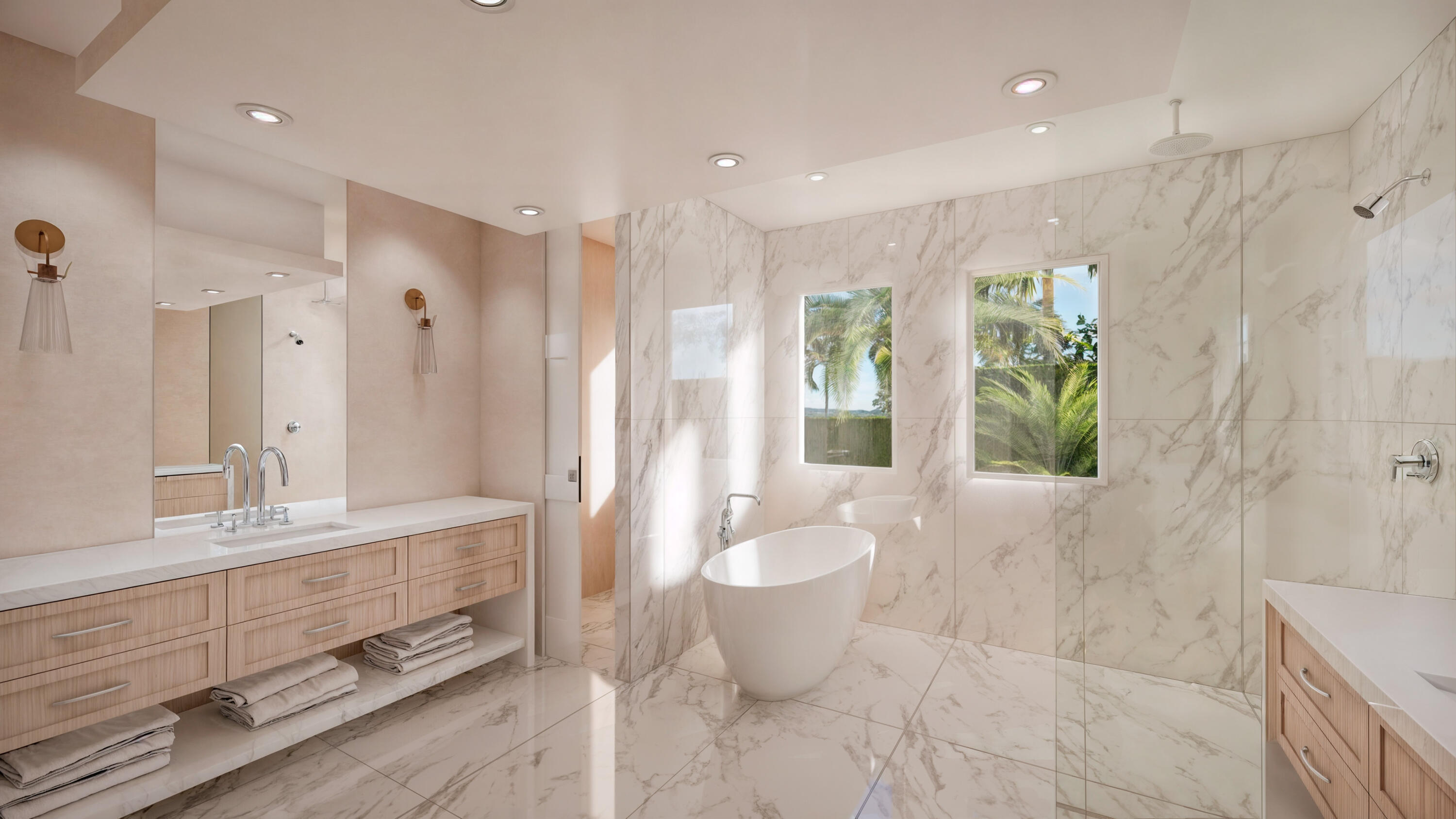 1225 Aryana Way Delray Beach, FL 33445 - Photo 7 of 15 a bathroom with a double vanity sink toilet and shower