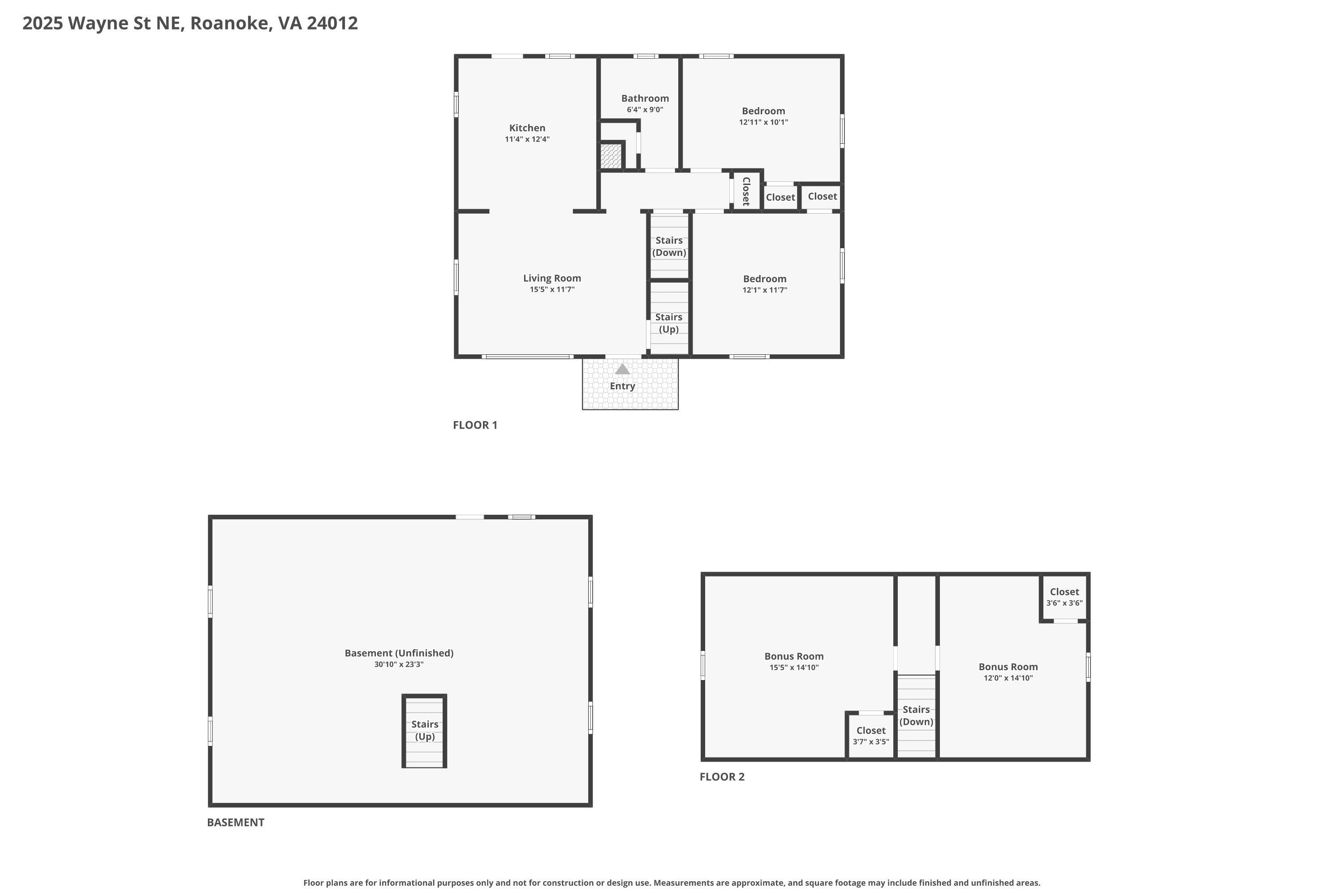 2025 Wayne Street Northeast Roanoke, VA 24012 - Photo 22 of 22 a picture of a floor plan