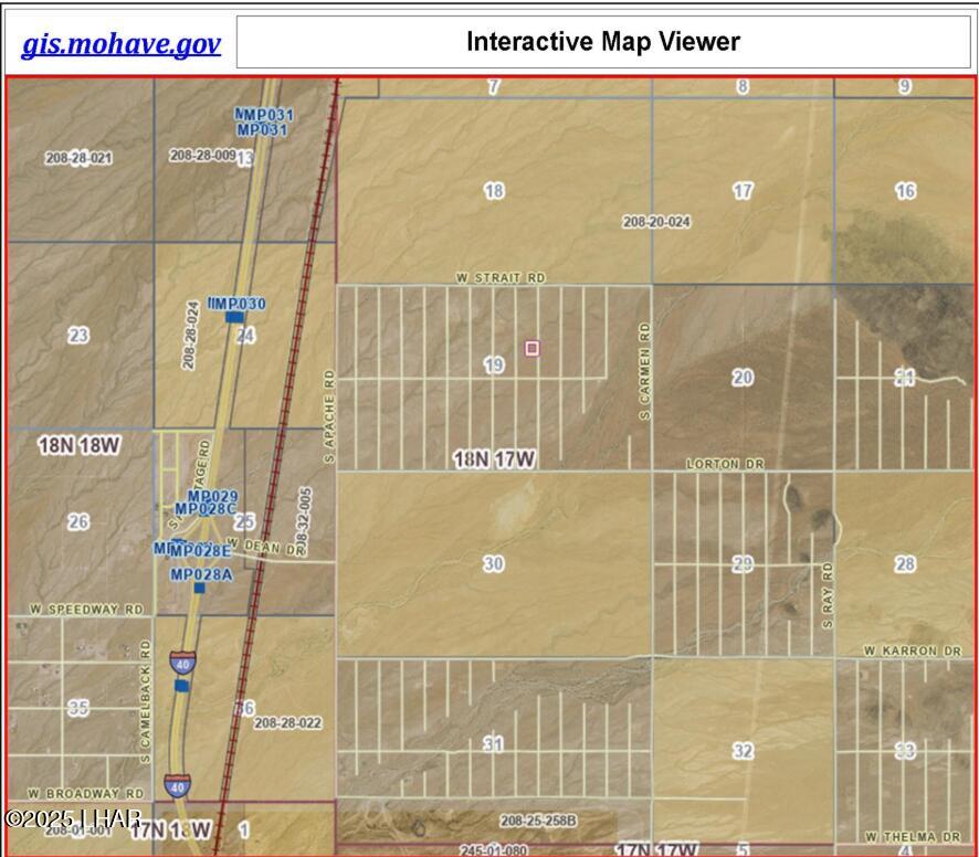 0 Arlington Road Yucca, AZ 86438 - Photo 18 of 18 Enlarged Area GIS View of Lot showing proximity to I-40