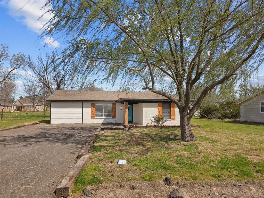 208 North 6th Street Celeste, TX 75423 - Photo 1 of 17 Ranch-style house with driveway, brick siding, and a front lawn