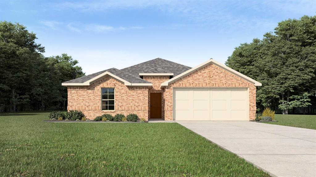 419 Epiphany Lane Lavon, TX 75166 - Photo 1 of 31 Single-story residence featuring a brick exterior with white trim, a gabled roofline, and an attached two-car garage