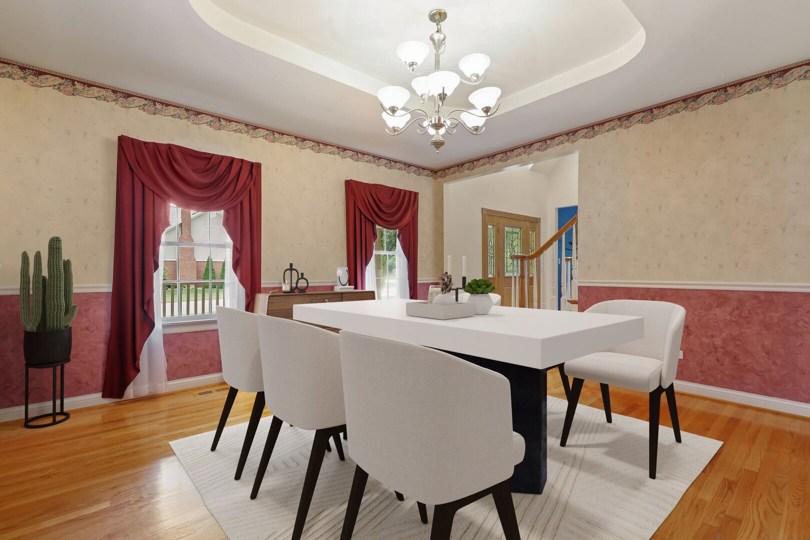 3048 Brampton Lane Dyer, IN 46311 - Photo 19 of 46 a view of a dining room with furniture wooden floor and chandelier