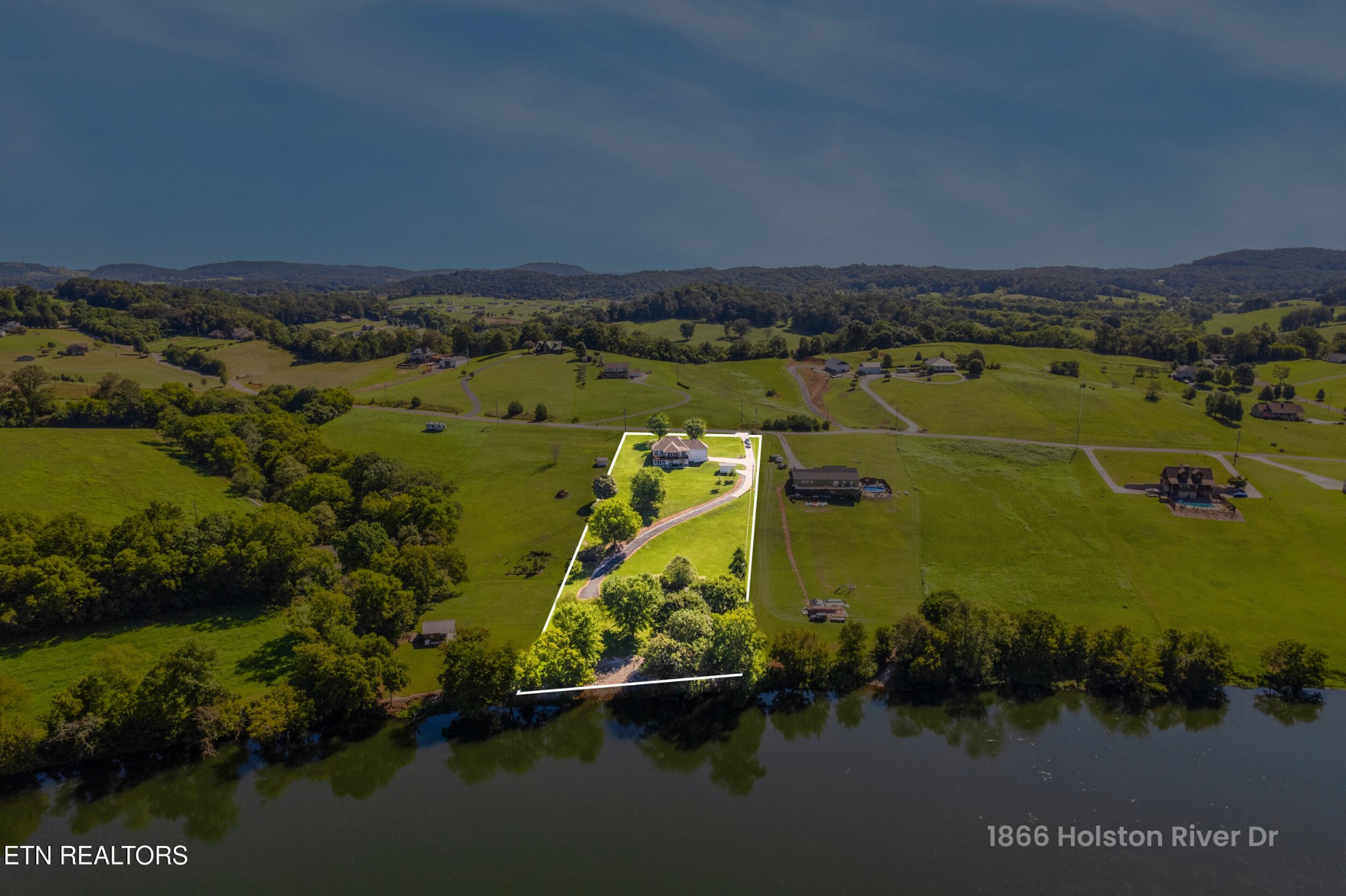 1866 Holston River Drive Rutledge, TN 37861 - Photo 3 of 54 an aerial view of ocean with residential houses with outdoor space and lake view