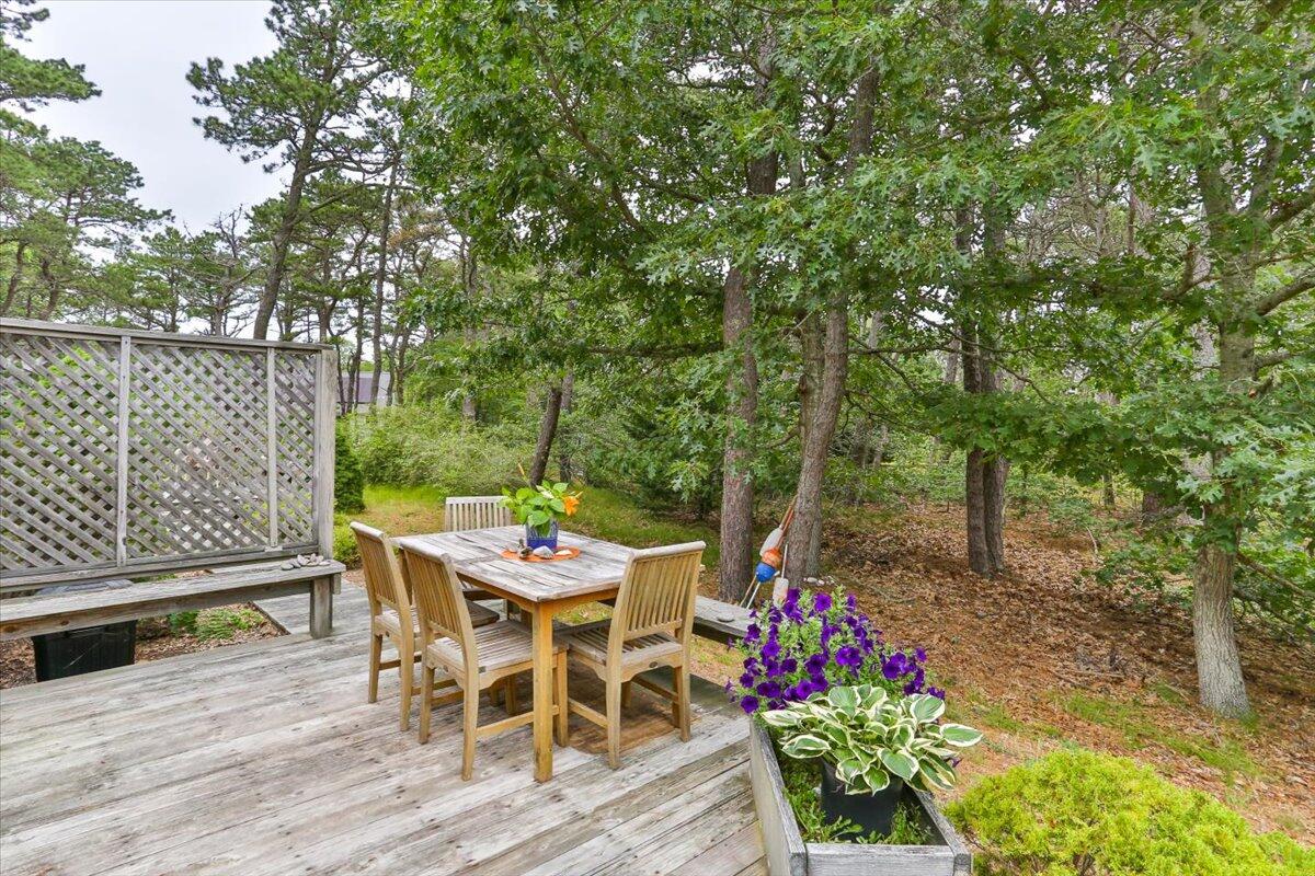 30 Warren Street Wellfleet, MA 02667 - Photo 32 of 47 a view of a table and chairs in the patio