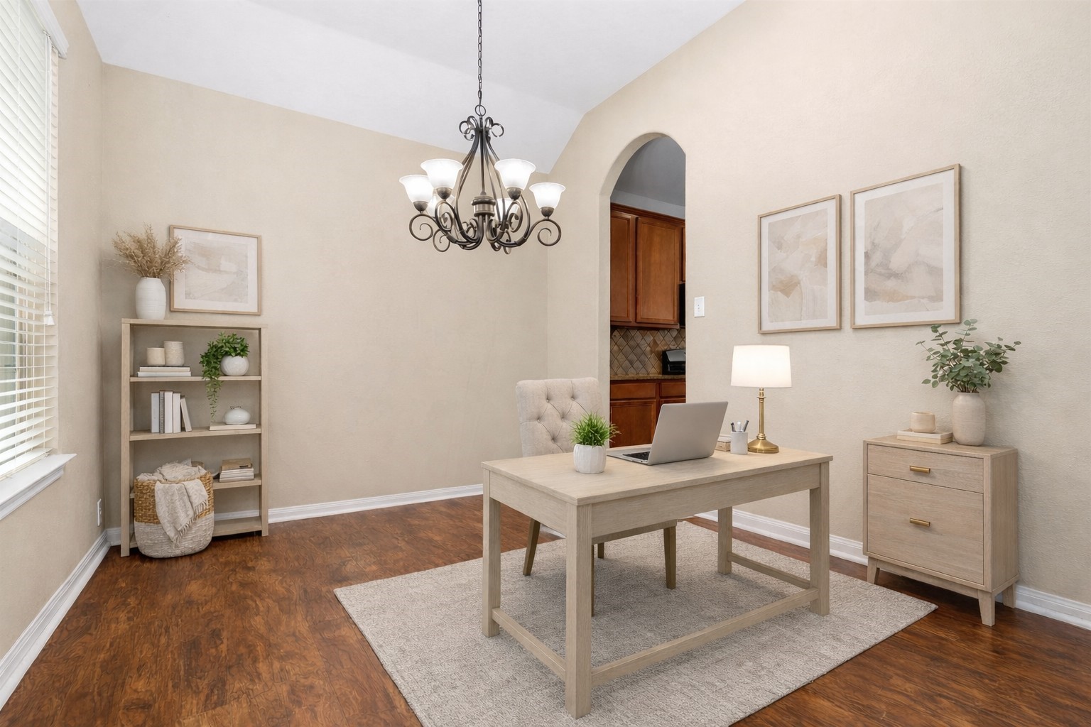 6211 Flagg Ranch Drive Spring, TX 77388 - Photo 10 of 36 Beautifully staged to showcase its potential as an office space, this room offers elegance and functionality.