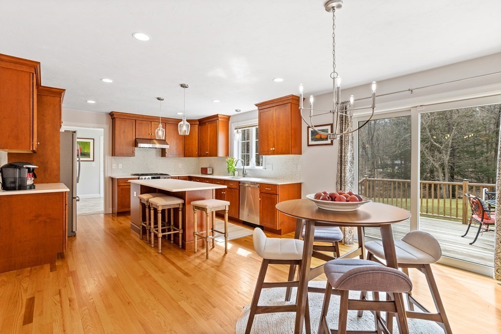 32 Harvard Road Bolton, MA 01740 - Photo 13 of 35 a dinning room and kitchen with a table or chairs