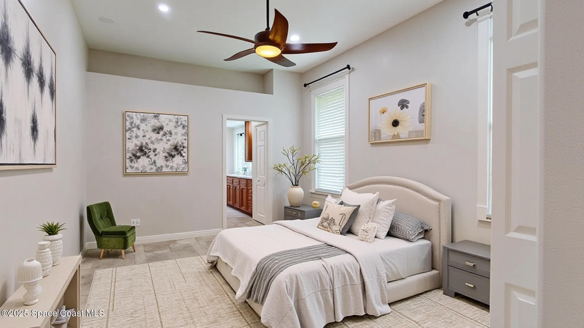 4580 Hunters Run Circle Grant, FL 32949 - Photo 41 of 55 a bedroom with a bed furniture and wall painting