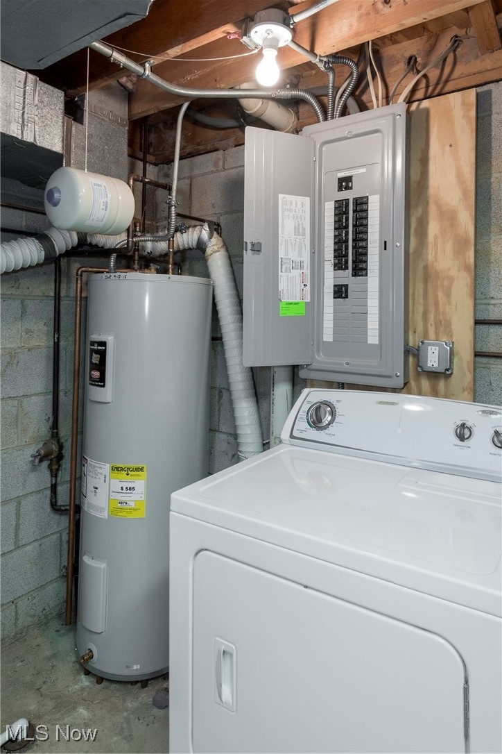 6533 Engle Road Brook Park, OH 44142 - Photo 35 of 38 Laundry room with washer / dryer, water heater, and electric panel