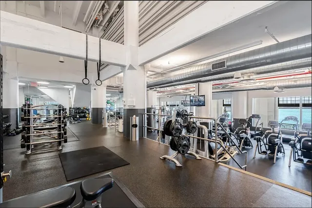 a gym with equipment
