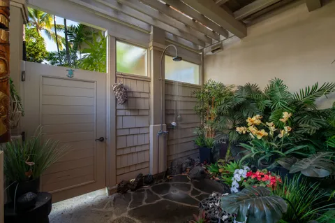 a house with a flower garden