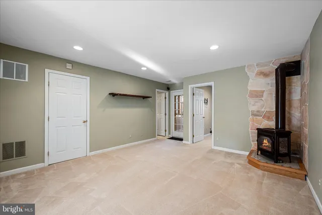 a view of fireplace in living room