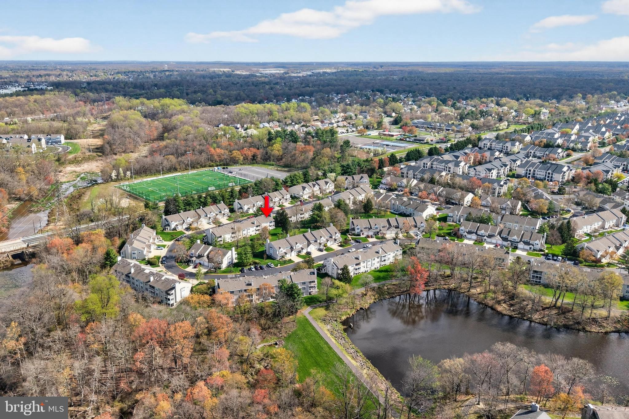 7401A Normandy Drive Mount Laurel, NJ 08054 - Photo 29 of 35 an aerial view of a house with a lake view