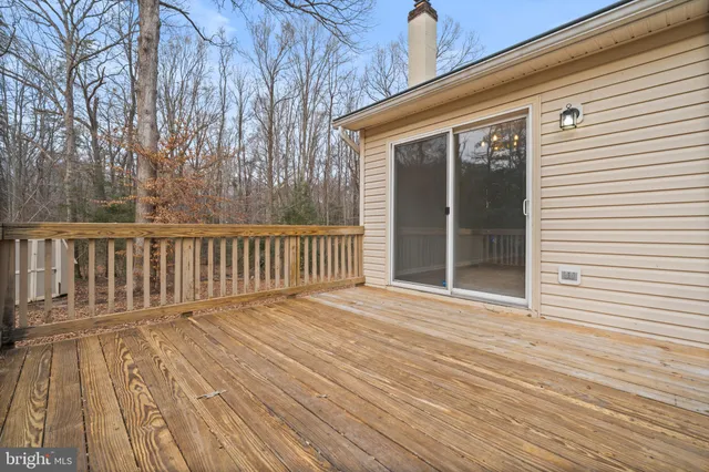 a view of a wooden deck