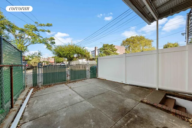 a view of backyard and shower