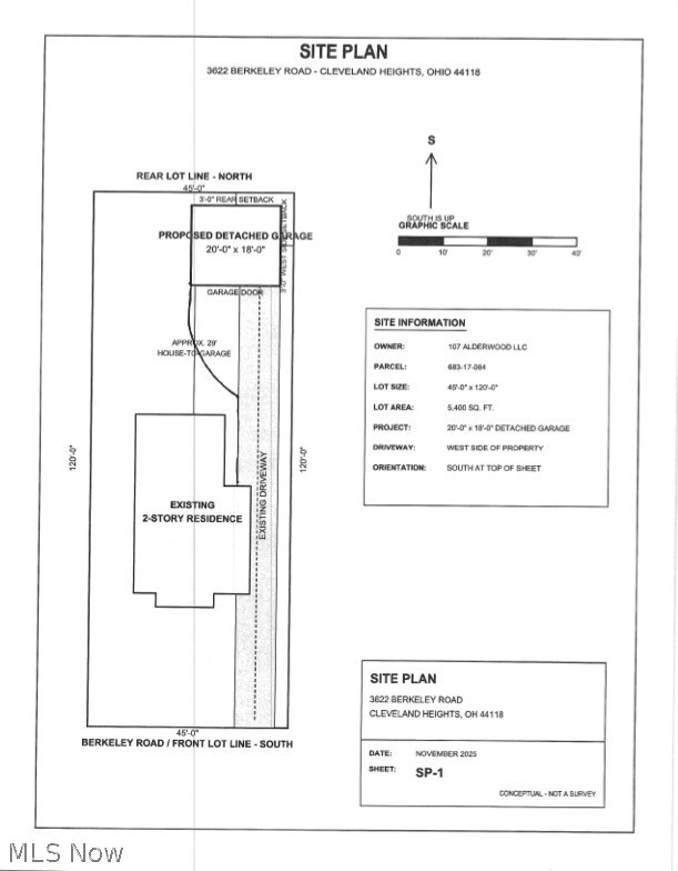 3622 Berkeley Road Cleveland Heights, OH 44118 - Photo 23 of 25 Site plan for new garage in progress