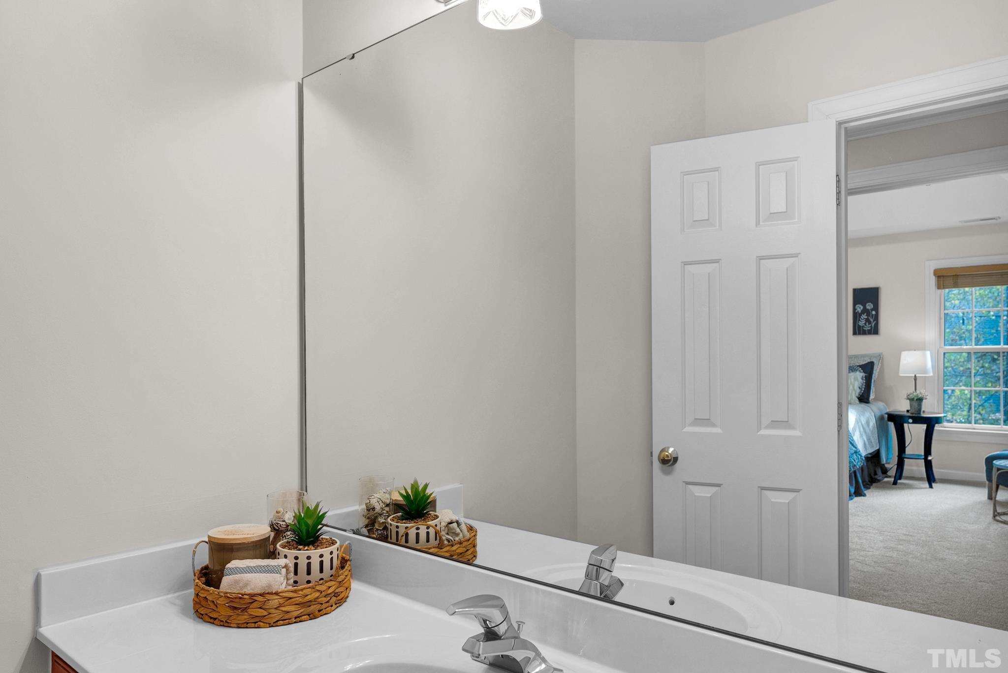 8409 Aptos Court Raleigh, NC 27613 - Photo 29 of 46 a bathroom with a sink and a mirror
