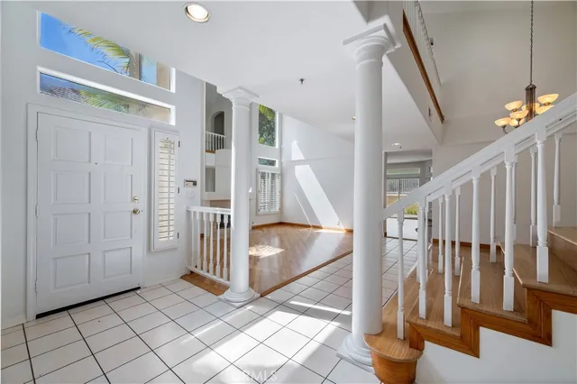 a view of an entryway with staircase