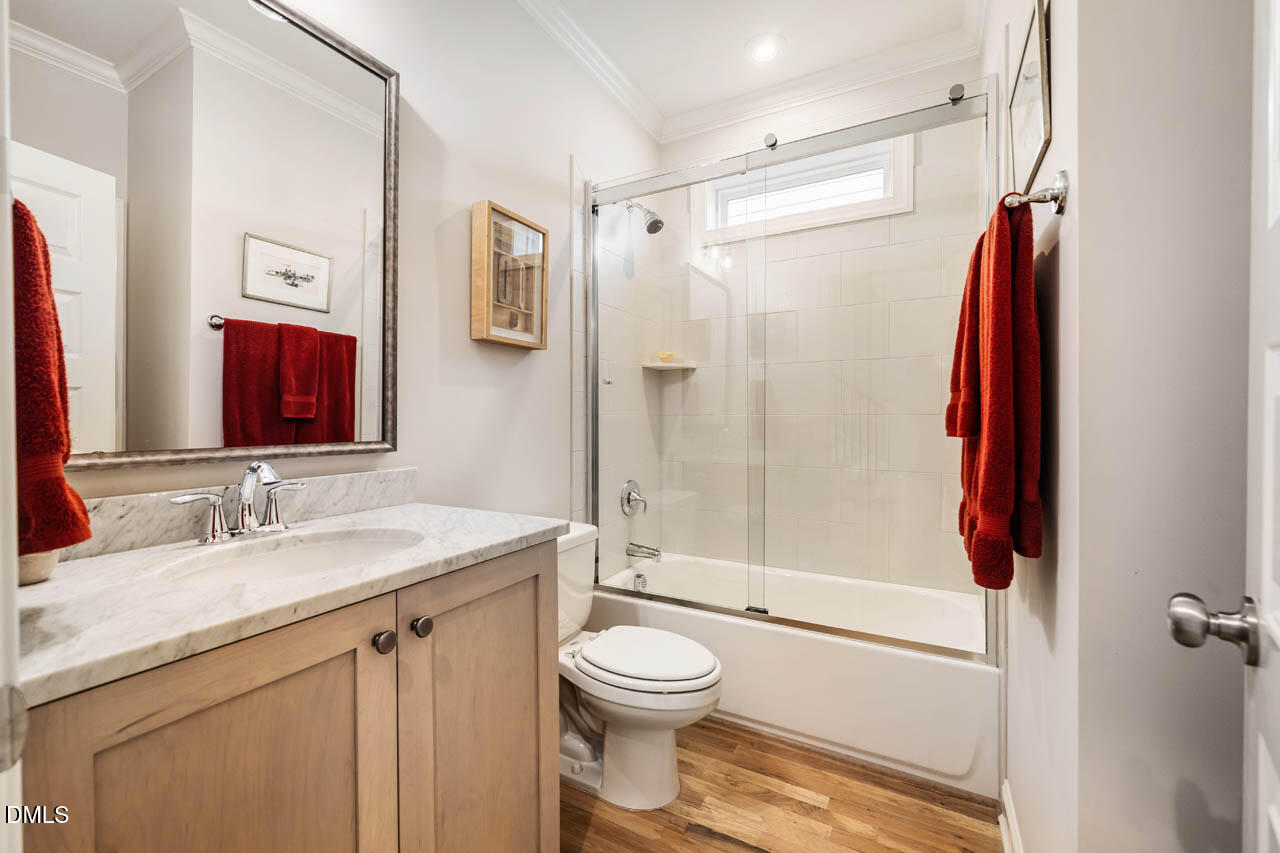 45 Post Oak Road Chapel Hill, NC 27516 - Photo 29 of 89 a bathroom with a granite countertop sink toilet and shower