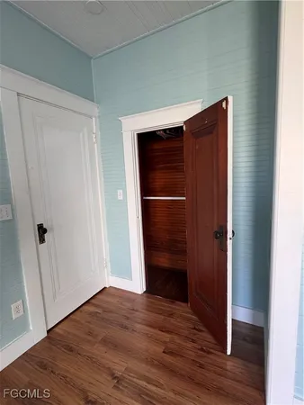 a view of wooden door