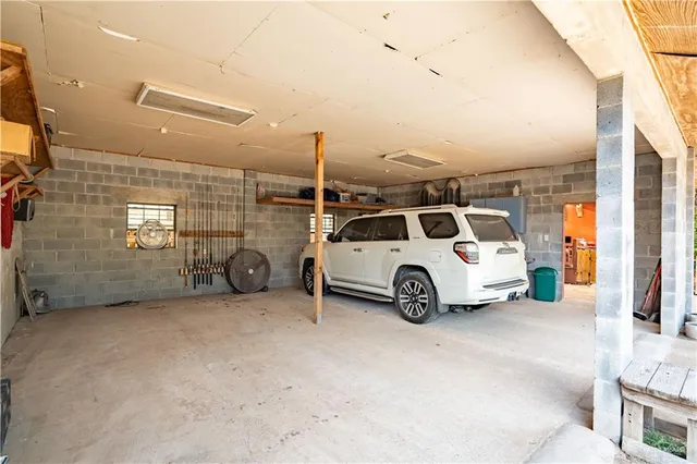 a car parked in a parking garage