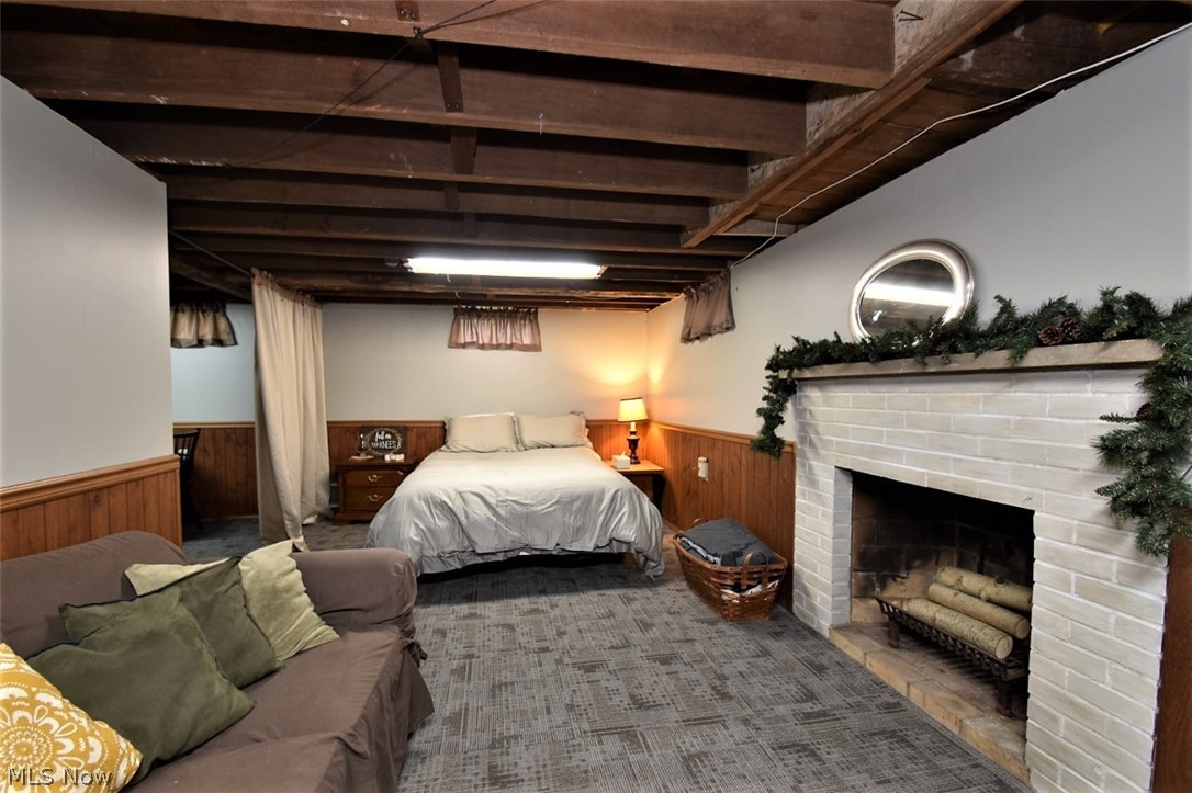 34275 Bainbridge Road Solon, OH 44139 - Photo 27 of 32 good sized partially finished basement with fireplace