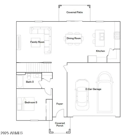 a building outdoor space with patio furniture and potted plants