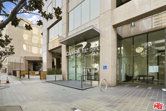 a view of a building with door