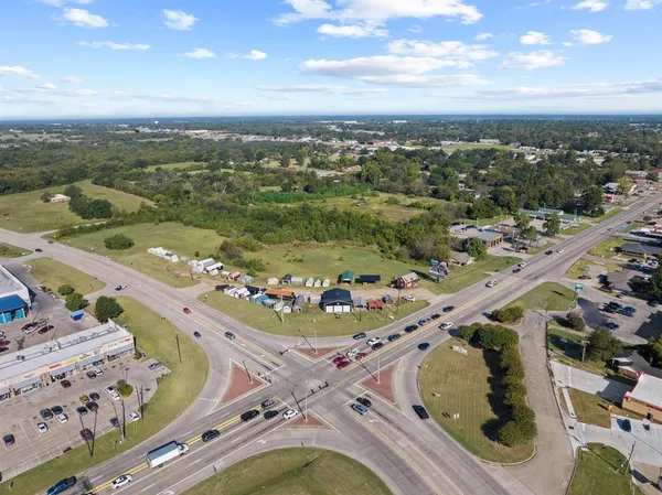 an aerial view of a city
